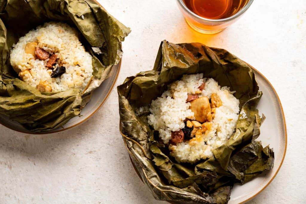 How To Make Lo Mai Gai In Banana Leaf